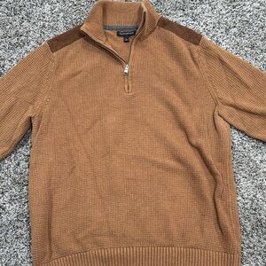 Banana Republic Brown Textured Zip-Up Sweater